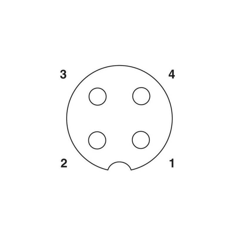 M12 4pin A code female moldable connector,unshielded,brass with nickel plated screw